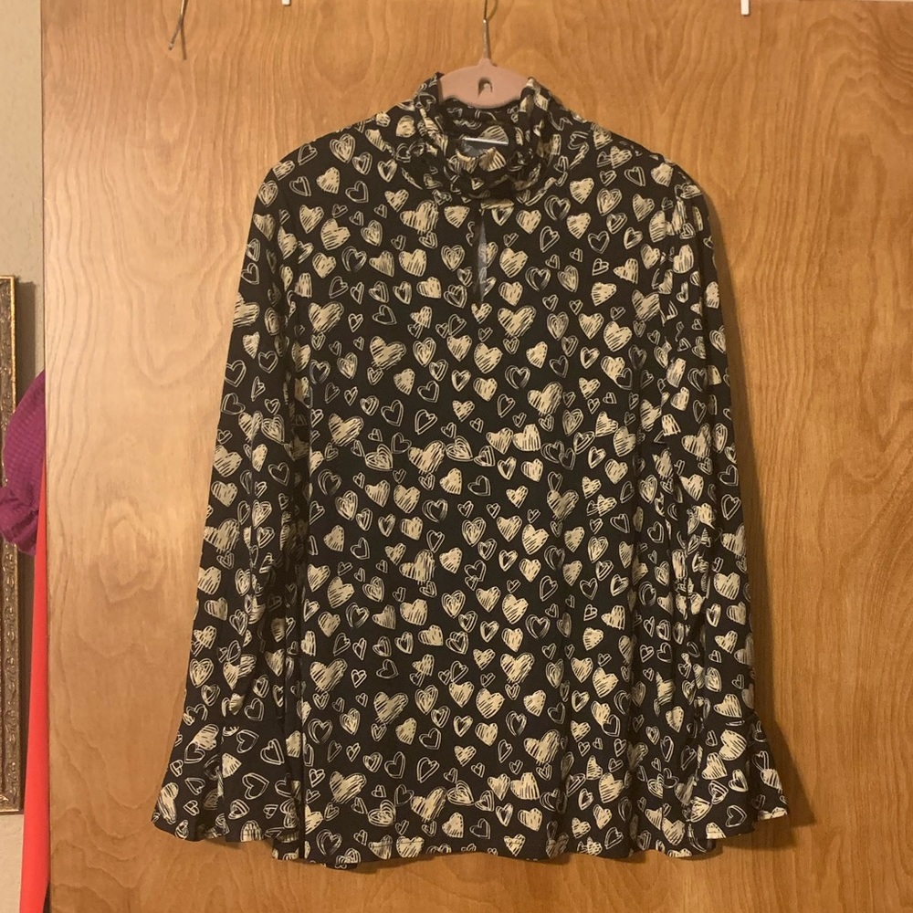 Susan Graver mock neck blouse